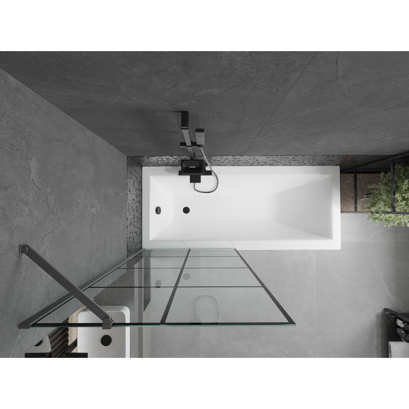 Mexen Next vonios pertvara 1-durų 80 x 150 cm, juodas tinklelis, ginklas metalas - 895-080-000-00-77-95