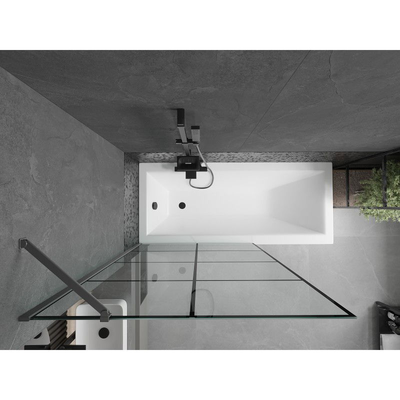 Mexen Next vonios ekrano 1-durų 100 x 150 cm, juodas tinklelis, gun metal - 895-100-000-00-77-95