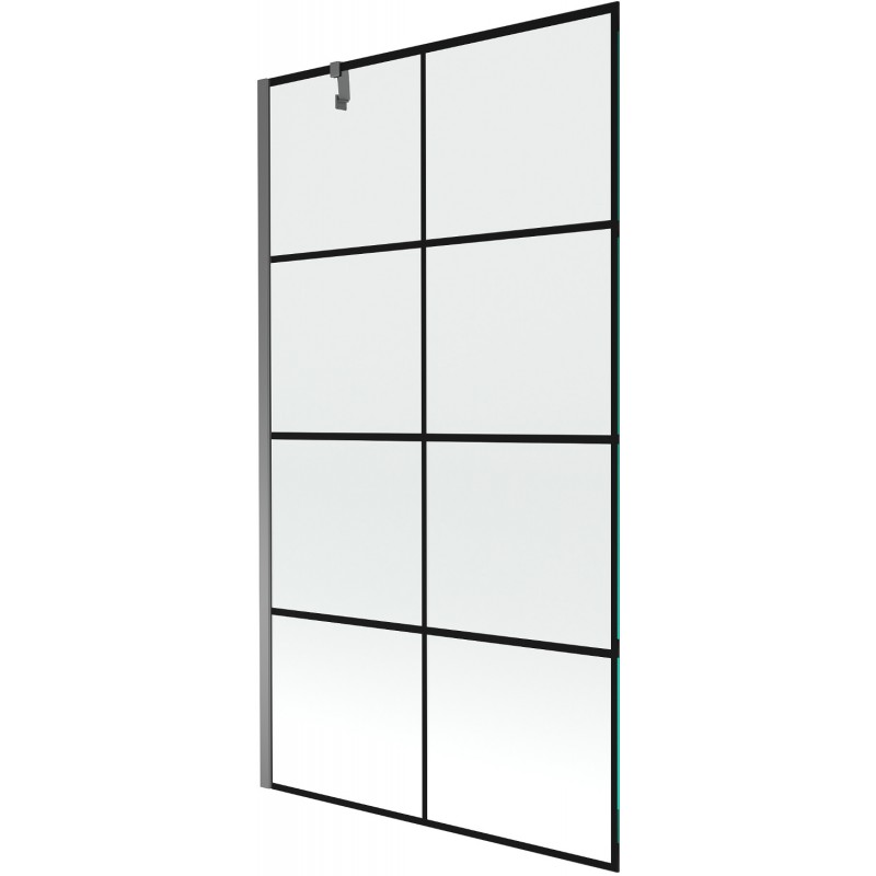 Mexen Next vonios ekrano 1-durų 100 x 150 cm, juodas tinklelis, gun metal - 895-100-000-00-77-95