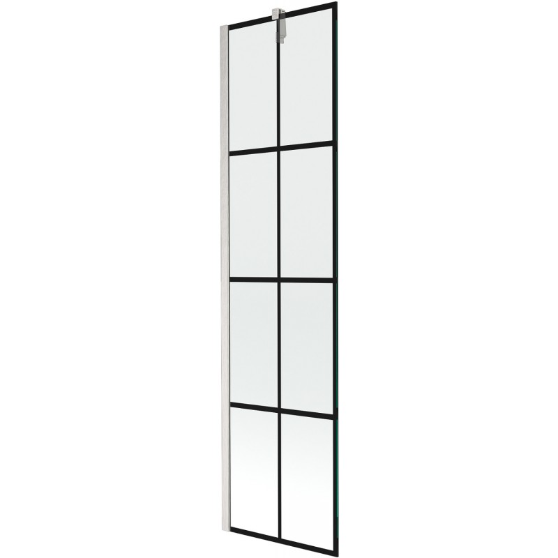 Mexen Next vonios ekranas, 1-durų, 50 x 150 cm, juodas raštas, šlifuotas nikelis - 895-050-000-00-77-97