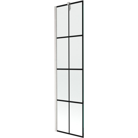 Mexen Next vonios ekranas, 1-durų, 50 x 150 cm, juodas raštas, šlifuotas nikelis - 895-050-000-00-77-97