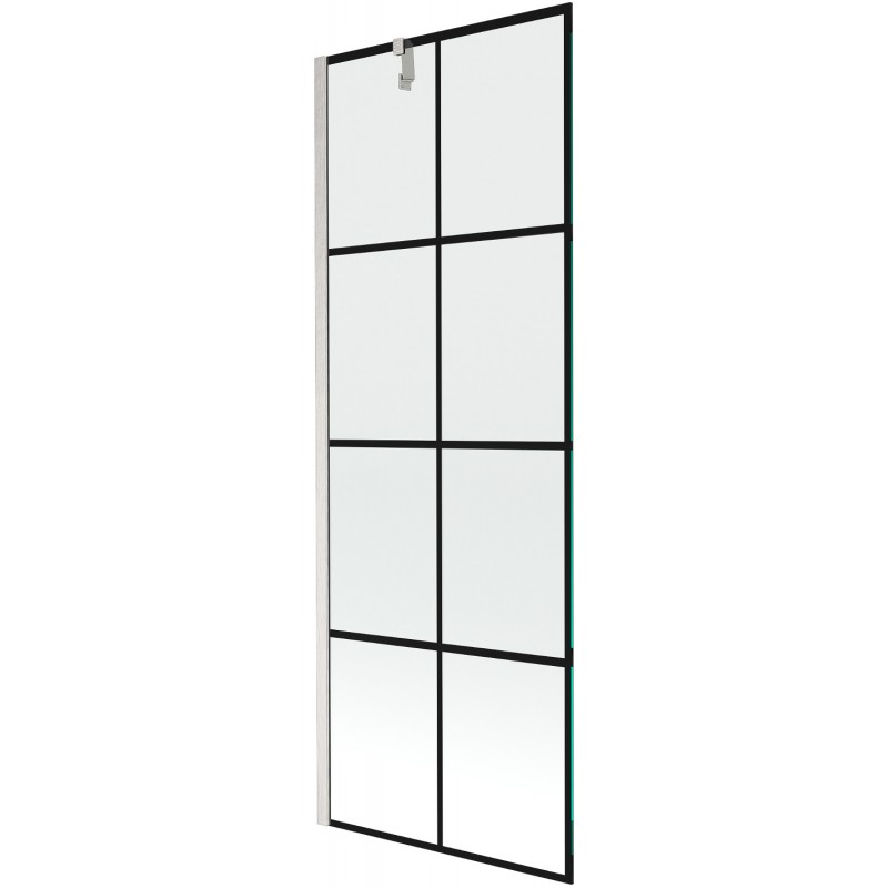 Mexen Next vonios sienelė 1 sparno 70 x 150 cm, juodas raštas, šlifuotas nikelis - 895-070-000-00-77-97