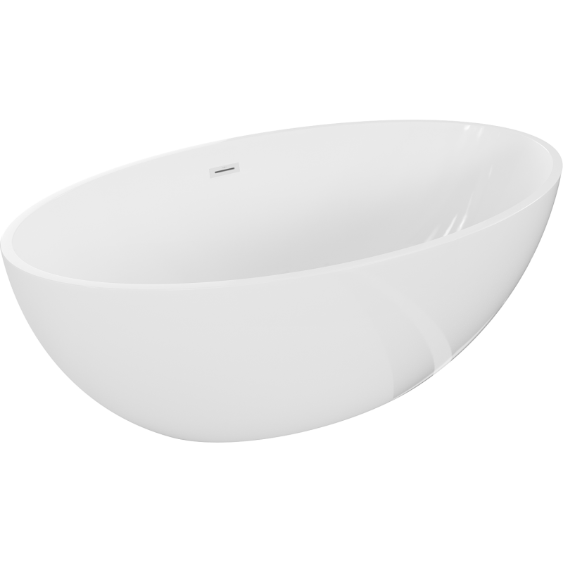 Mexen Nike laisvai pastatoma vonia 175 x 100 cm, balta, baltas perteklius - 54071751000-20