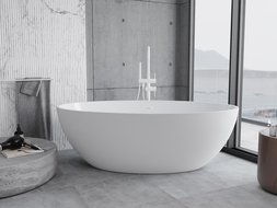 Mexen Nike laisvai stovinti vonia 175 x 100 cm, balta, baltas perpylimas - 54071751000-20