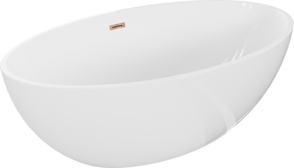 Mexen Nike laisvai stovinti vonia 175 x 100 cm, balta, rožinė auksinė - 54071751000-60