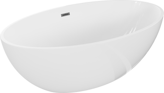 Mexen Nike laisvai stovinti vonia 175 x 100 cm, balta, perpildymo gun grey šlifuotas - 54071751000-66