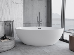 Mexen Nike laisvai stovinti vonia 175 x 100 cm, balta, perpylimas gun metal - 54071751000-95