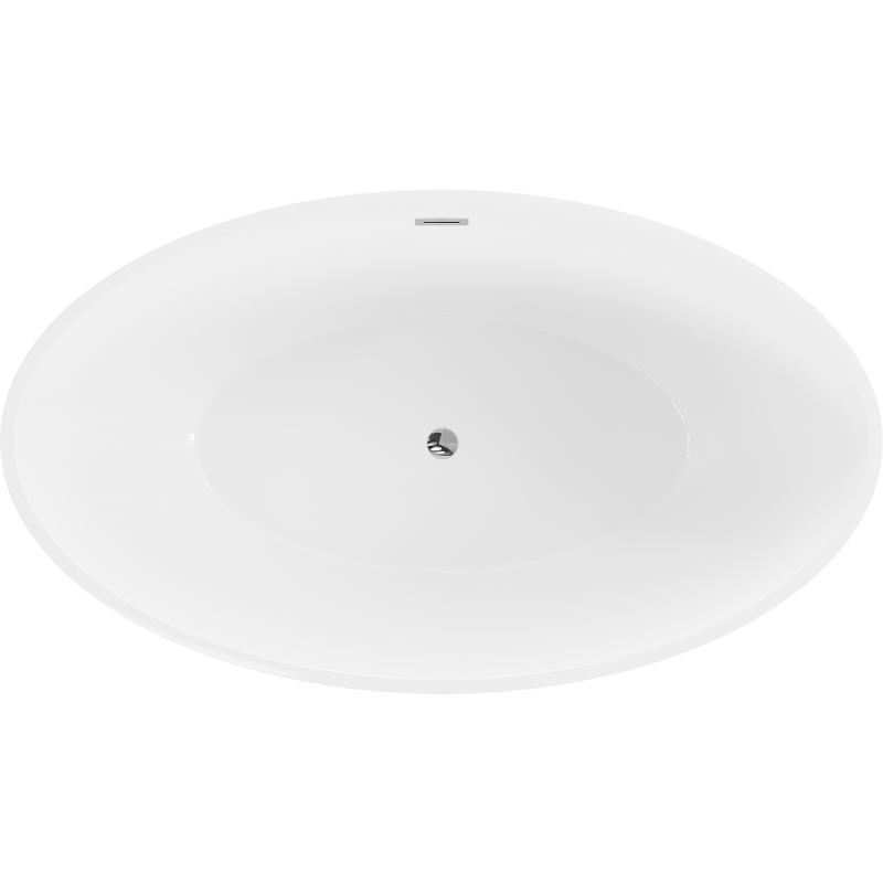 Mexen Nike laisvai pastatoma vonia 175 x 100 cm, balta/juoda, chromuota perpildymo anga - 54071751075-01