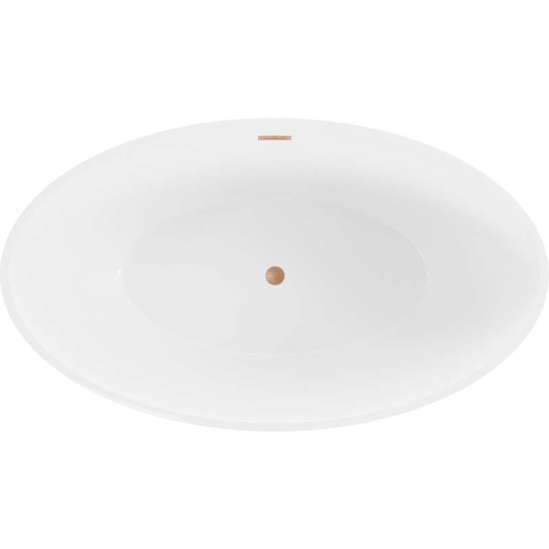 Mexen Nike laisvai pastatoma vonia 175 x 100 cm, balta/juoda, šepečiu valytas varinis perpylimas - 54071751075-65