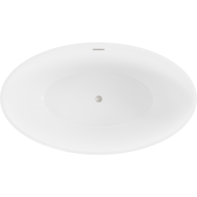 Mexen Nike laisvai stovinti vonia 175 x 100 cm, balta/juoda, šepetėliu nikelis - 54071751075-97