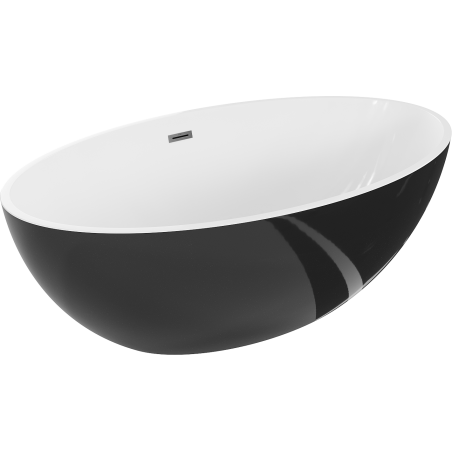 Mexen Nike laisvai pastatoma vonia 175 x 100 cm, balta/juoda, Gun Metal - 54071751075-95