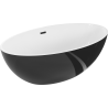 Mexen Nike laisvai pastatoma vonia 175 x 100 cm, balta/juoda, juodas persipylimo - 54071751075-70