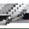 Mexen Nike laisvai stovinti vonia 175 x 100 cm, balta/juoda, persipylimas gun metal - 54071751075-95