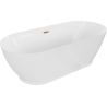 Mexen Roxy atskira vonia 180 x 85 cm, balta, perpildymo anga rausvas auksas - 51201808500-60
