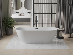 Mexen Roxy laisvai pastatoma vonia 180 x 85 cm, balta, juodas persipylimas - 51201808500-70