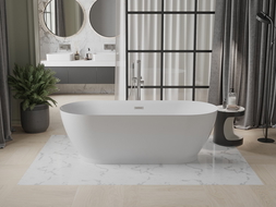 Mexen Roxy laisvai pastatoma vonia 180 x 85 cm, balta, šlifuoto nikelio perpylimas - 51201808500-97