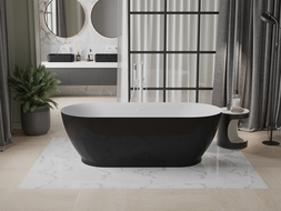 Mexen Roxy laisvai stovinti vonia 180 x 85 cm, balta/juoda, balta perpylimo anga - 51201808575-20