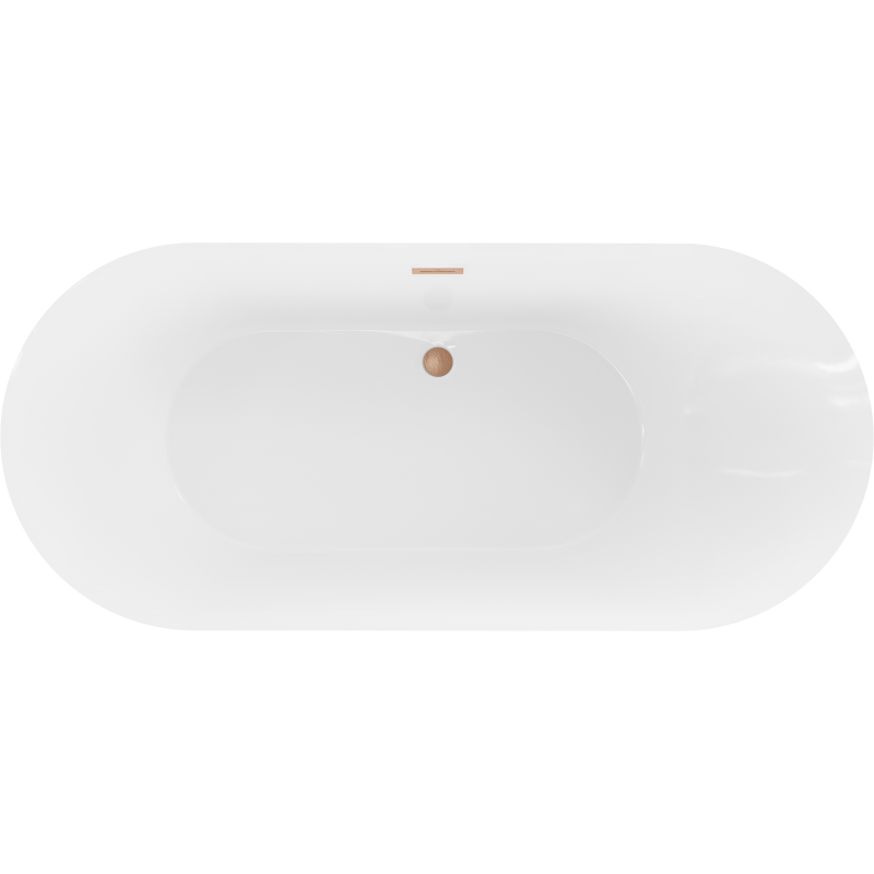 Mexen Roxy laisvai stovinti vonia 180 x 85 cm, balta/juoda, perteklius šlifuotas varis - 51201808575-65