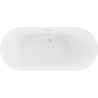 Mexen Roxy laisvai pastatoma vonia 180 x 85 cm, balta/juoda, šlifuotas nikelis - 51201808575-97
