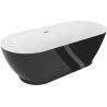 Mexen Roxy laisvai pastatoma vonia 180 x 85 cm, balta/juoda, šlifuotas nikelis - 51201808575-97