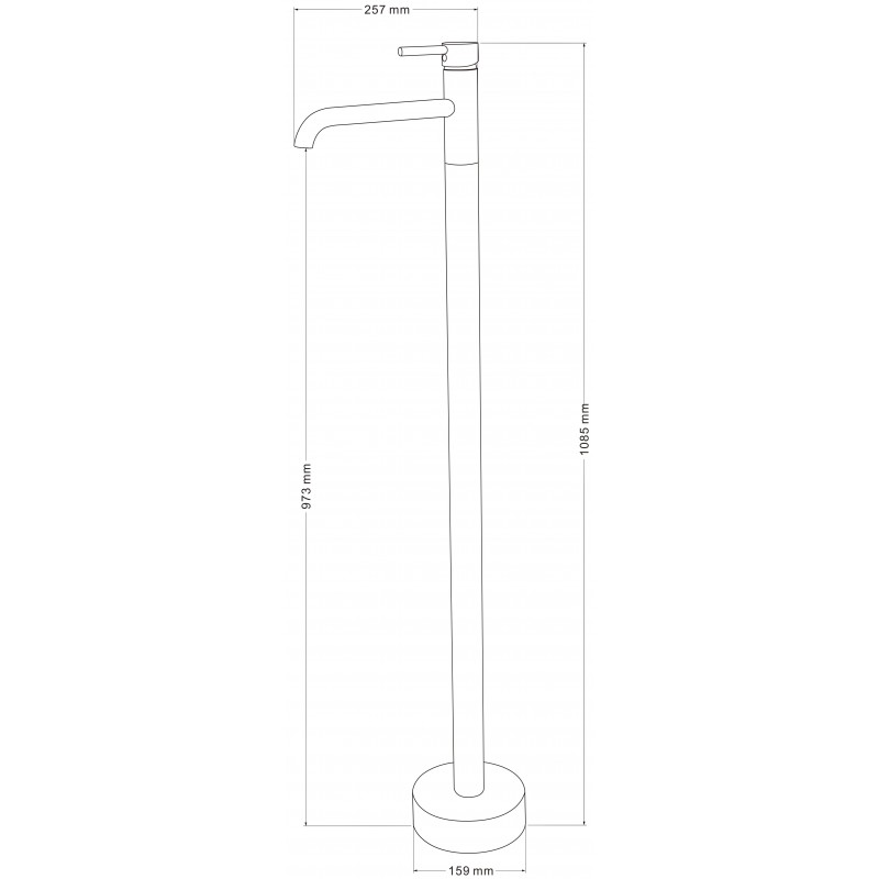 Mexen Rumba laisvai stovintis praustuvo čiaupas, chromas - 73534-00