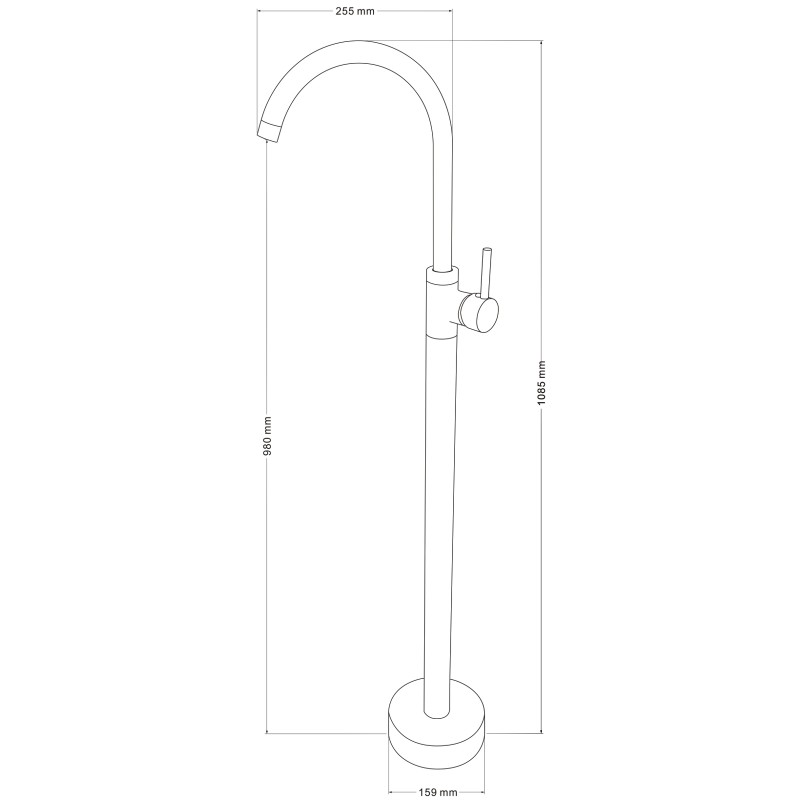 Mexen Alma laisvai stovintis praustuvo maišytuvas, chromuotas - 75034-00