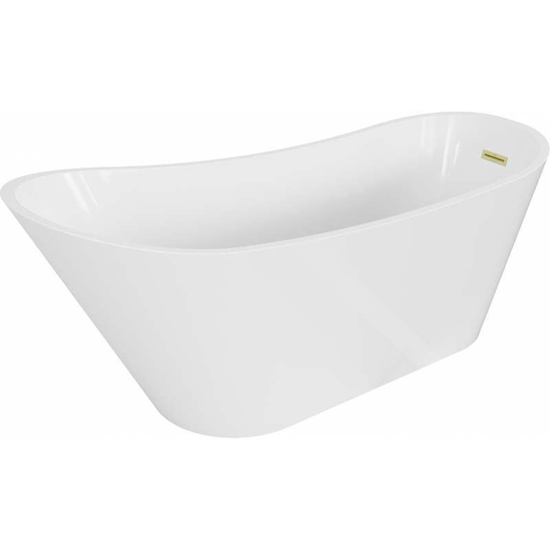 Mexen Alta laisvas stendas 170 x 75 cm, balta, šlifuoto aukso perpildymo - 52141707500-55