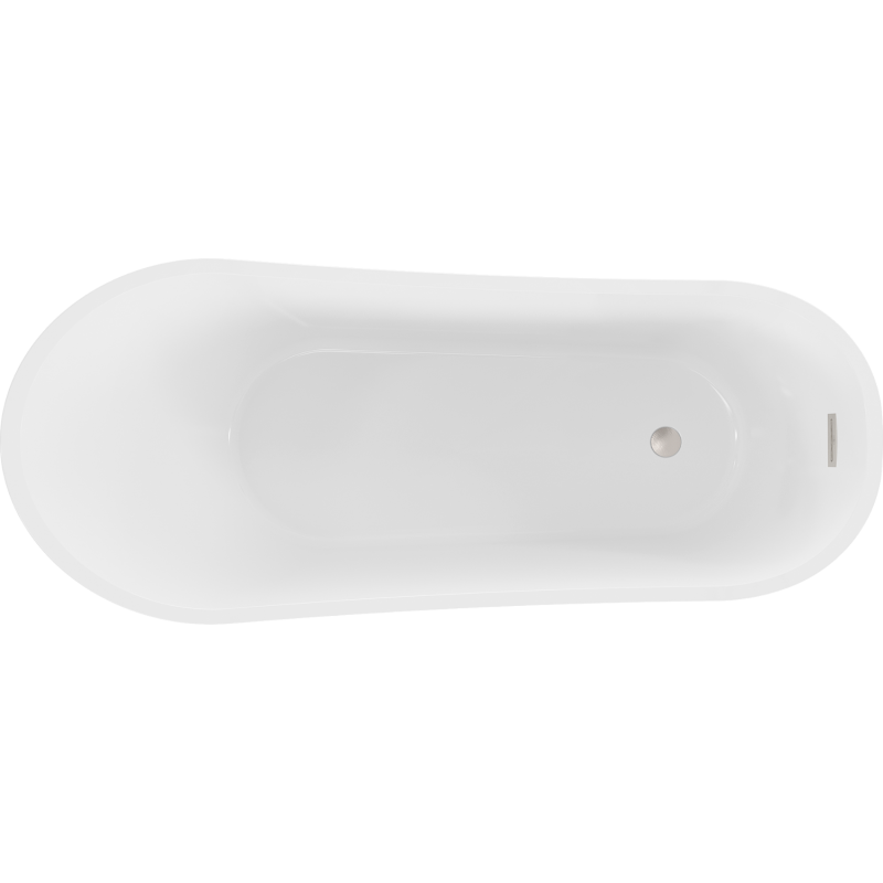 Mexen Alta laisvai pastatoma vonia 170 x 75 cm, balta, šepečiu šlifuotas nikelis - 52141707500-97