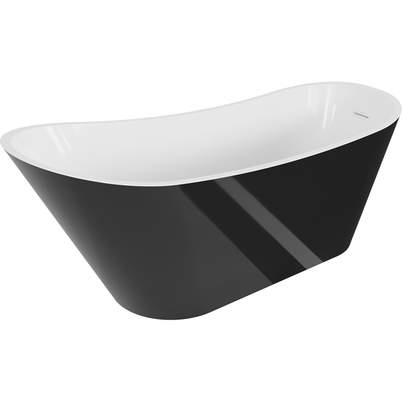 Mexen Alta freestanding vonia 170 x 75 cm, balta/juoda, balta pertrauka - 52141707575-20