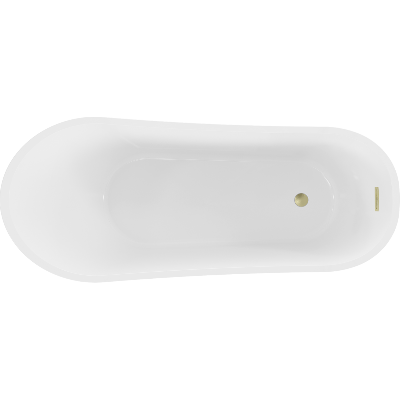 Mexen Alta laisvai pastatoma vonia 170 x 75 cm, balta/juoda, auksinis šlifuotas perpylimas - 52141707575-55