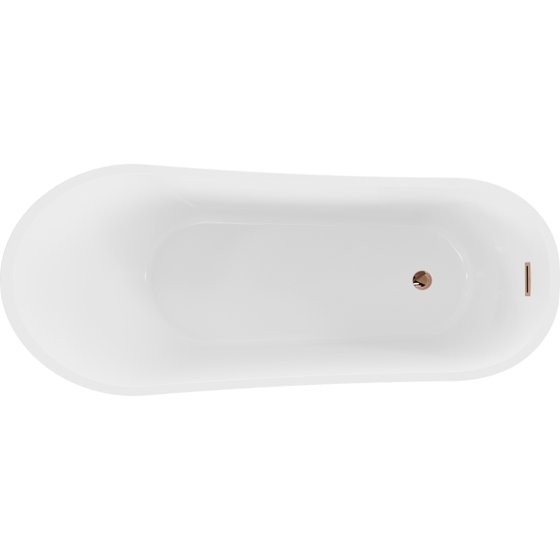 Mexen Alta laisvai stovinti vonia 170 x 75 cm, balta/juoda, perpildymo rožinis auksas - 52141707575-60