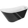 Mexen Alta laisvai pastatoma vonia 170 x 75 cm, balta/juoda, perdanga gun metal - 52141707575-95
