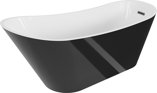 Mexen Alta laisvai pastatoma vonia 170 x 75 cm, balta/juoda, perdanga gun metal - 52141707575-95