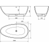 Mexen Imola laisvai pastatoma vonia iš konglomerato 150 x 77 cm, matinis betonas - 57281507661