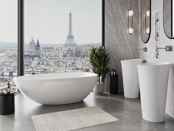 Mexen Imola laisvai stovinti vonia iš konglomerato 170 x 88 cm, balto blizgesio - 57281708510