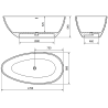 Mexen Imola laisvai pastatoma vonia iš konglomerato 170 x 88 cm, matinis betonas - 57281708561
