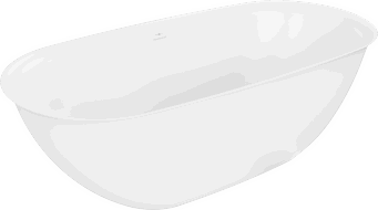 Mexen Siena laisvai pastatoma vonia iš konglomerato 170 x 80 cm, balta matinė - 57291708000