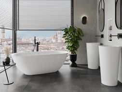 Mexen Siena laisvai pastatoma konglomerato vonia 170 x 80 cm, blizgi balta - 57291708010