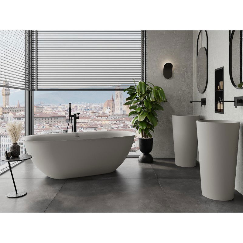 Mexen Siena laisvai pastatoma vonia iš konglomerato 170 x 80 cm, betono matinė - 57291708061