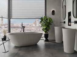 Mexen Siena laisvai pastatoma vonia iš konglomerato 170 x 80 cm, betono matinė - 57291708061