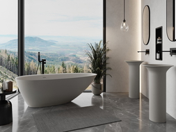 Mexen Milano laisvai pastatoma vonia iš konglomerato 170 x 86 cm, betono matinis - 57301708561