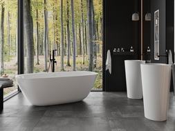 Mexen Como laisvai pastatoma vonia iš konglomerato 150 x 82 cm, balta blizgi - 57311508210