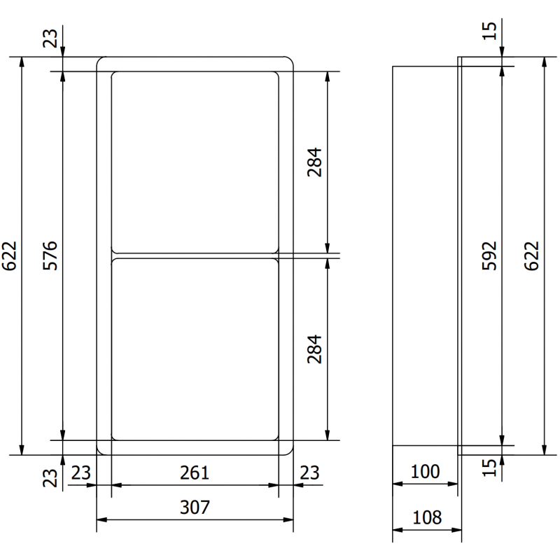 Mexen X-Wall-K nišinė lentyna iš konglomerato 62,2 x 30,7 cm, balta - 1900623010