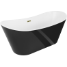 Mexen Montana laisvai pastatoma vonia 180 x 80 cm, balta/juoda, aukso perpildymas - 52011808075-50
