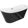 Mexen Montana laisvai stovinti vonia 180 x 80 cm, balta/juoda, juodas perpildymo anga - 52011808075-70