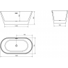 Mexen Flavia laisvoji vonia 150 x 75 cm, balta, gun gray šlifuota - 54031507500-66