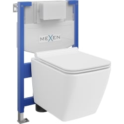 Mexen Vega potinkinis WC rinkinys Fenix XS-F su WC dubeniu ir lėtai užsidarančiu dangčiu, baltas blizgesys - 68030654000