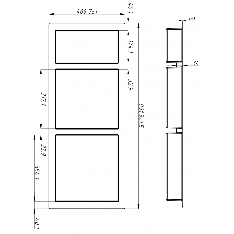 Mexen X-Wall-S nišinė lentyna SMC su apvadu 99,1 x 40,7 cm, balta - 1901994109