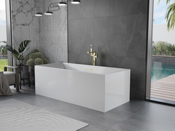Mexen Vigo laisvai pastatoma vonia 178,5 x 80 cm, balta, perpylimais auksinis šlifuotas - 51251788000-55