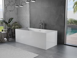 Mexen Vigo laisvai stovinti vonia 178,5 x 80 cm, balta, pilka šepečiuota perpylimo anga - 51251788000-66